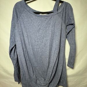 Stylish Heather Blue Long Sleeve Women's Top